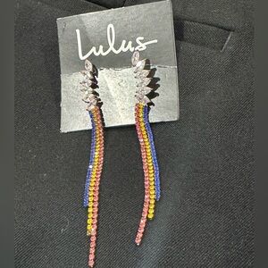 Rhinestone dangle earring